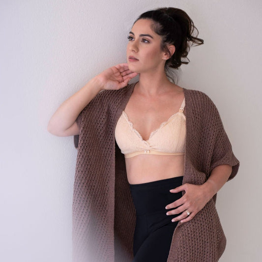 nude lace nursing bralette oh la lari