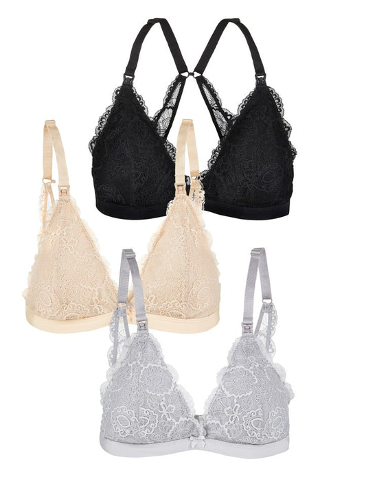 Nursing Bralette 2.0 Trio (Black-Grey-Nude)