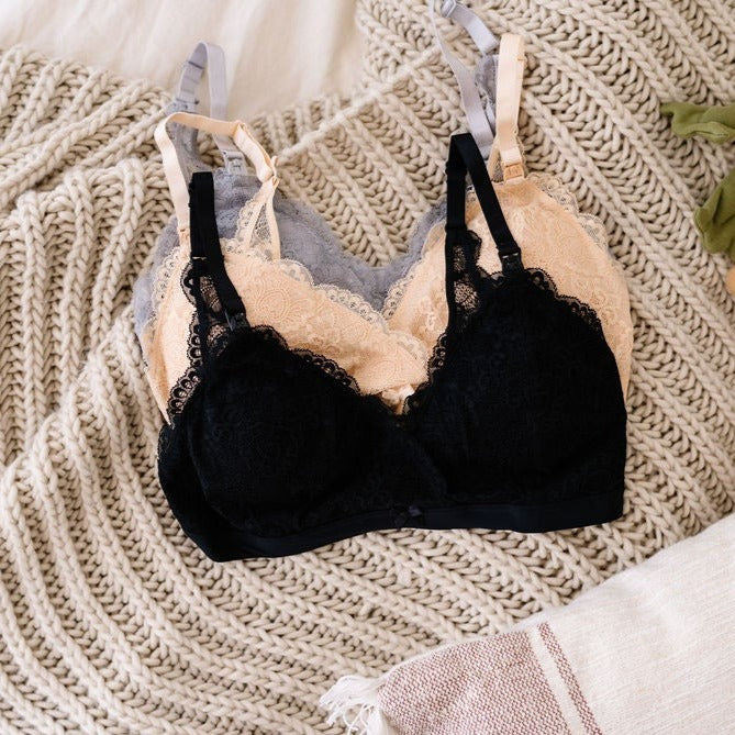 lace nursing bralettes trio bundle 3 pack oh la lari