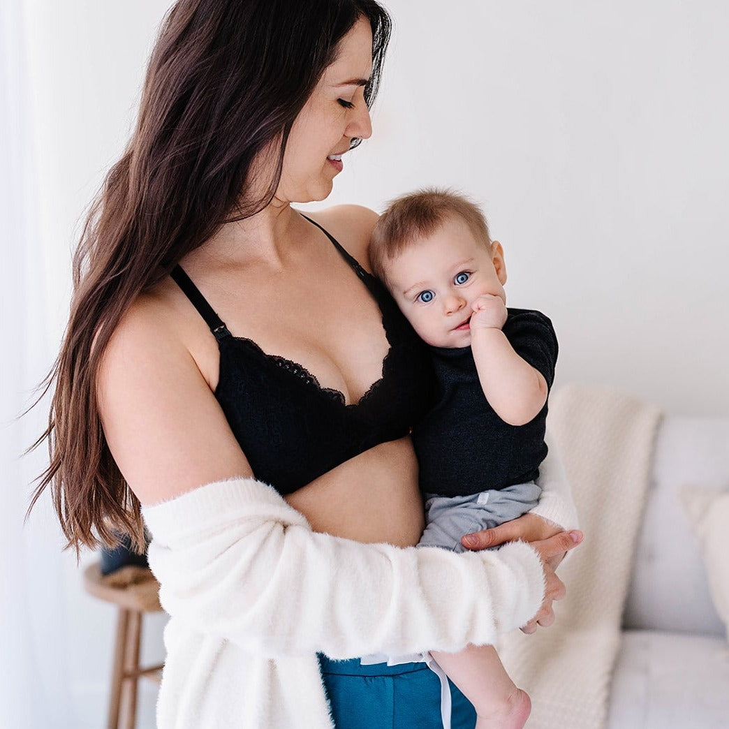 black nursing bralette oh la lari baby