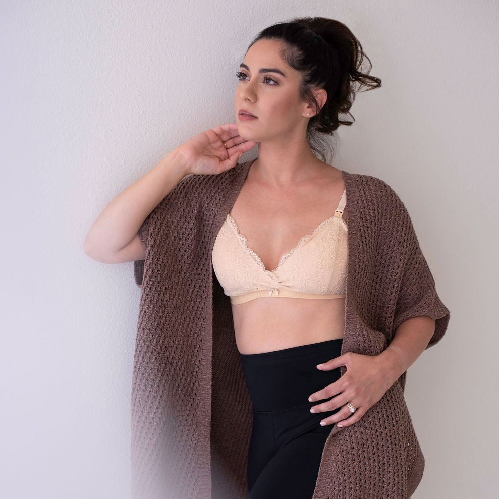 nude nursing bralette bra racerback 